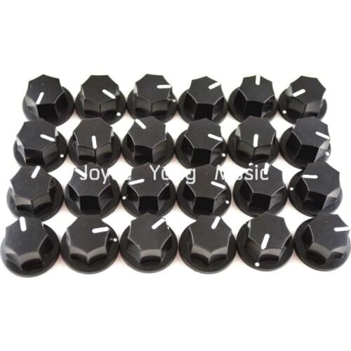 Niko 24pcs Small Heptagon Black White Point Control Knobs Electric Guitar Effect Knobs Guitar Amplfier Knobs Free Shipping