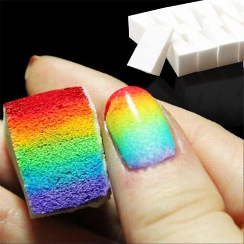 The New Creative Nail Art Sponge Block Set Gradient Rainbow Star Triangle DIY 10 pcs Seal Tool Full of Personalized Elasticity