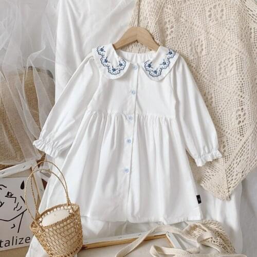 2020 Autumn Casual Solid Girls Dress Long Sleeve Kids Dresses For Girls High Quality Fashion Girl Clothes