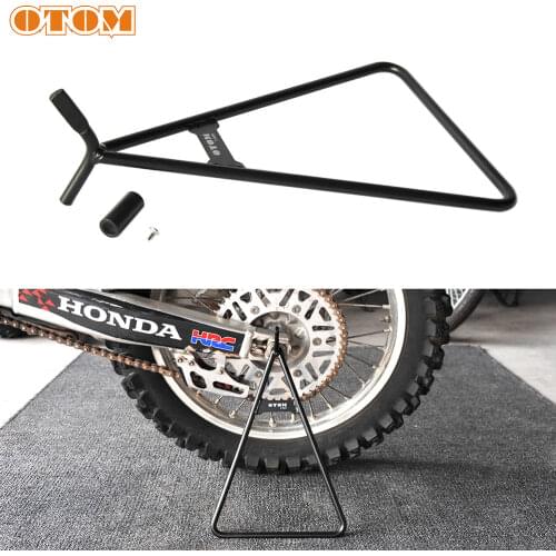 OTOM Motorcycle Triangle Kickstand Side Stand Universal Dirt Bike Motocross Accessories Black Steel Support For KTM CRF KXF YZF