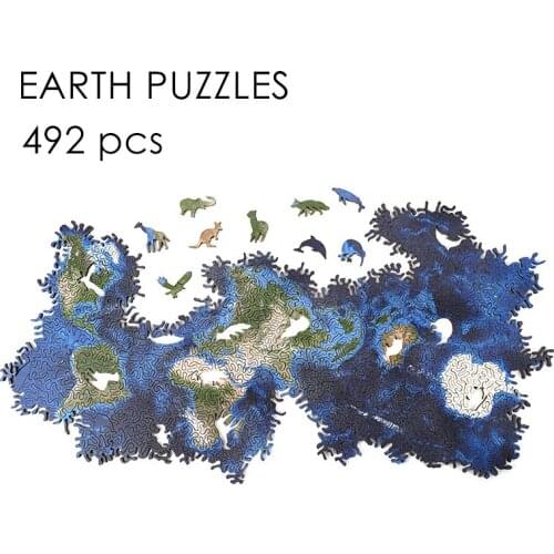 Infinite Earth Puzzles Wooden Puzzle difficulty Toy Unique Irregular Shape Jigsaw Puzzle For Adults Kids Fidget Toys gift