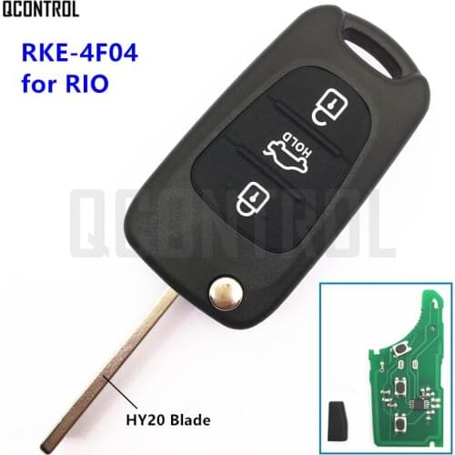 QCONTROL Door Lock Remote Key for KIA Rio RKE-4F03 or RKE-4F04 with HY20 Blade 433MHz PCF7936 Chip