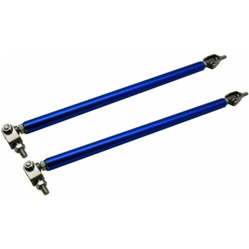 Blue Adjust Front Bumper Lip Splitter Strut Rod Tie Support Bars 8"-11" Universa