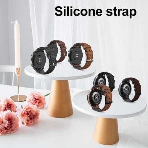 20mm Genuine Leather Watch Wristband Strap for Huawei GT2-42mm for Huami Intelligent Wearable Device Accessories