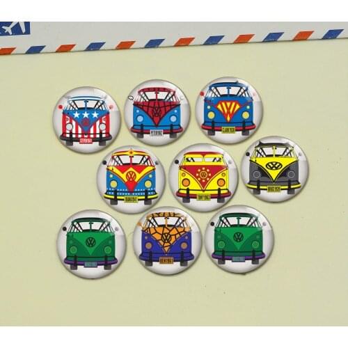 Handmade Round Car photo glass Cabochons, Jewelry Finding Cameo Pendant Settings, (F051-51)