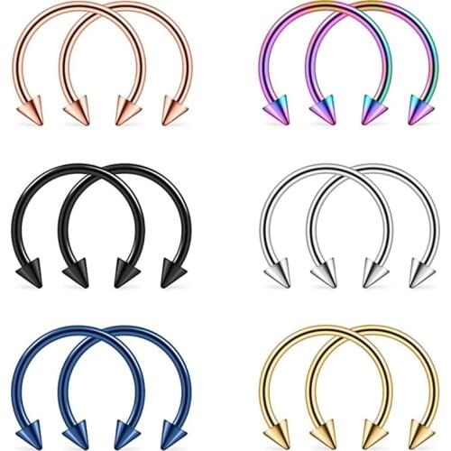 2Pcs Titanium Ear Piercing Nose Rings Helix Piercings Labret Septum Piercings Nose Lip Eyebrow Ear Piercings Body Jewelry