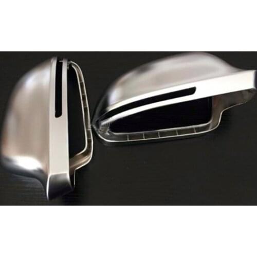 For Audi A4 B8 A6 C6 A5 8T Q3 A3 8P Matt Chrome Mirror Cover Rearview Side Mirror Cap S Line Lane Change