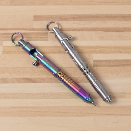 EDC Defensive Tactical Pen Multi-Purpose Titanium Pen Type Spring Pen Outdoor Self-defense Tactical Pen