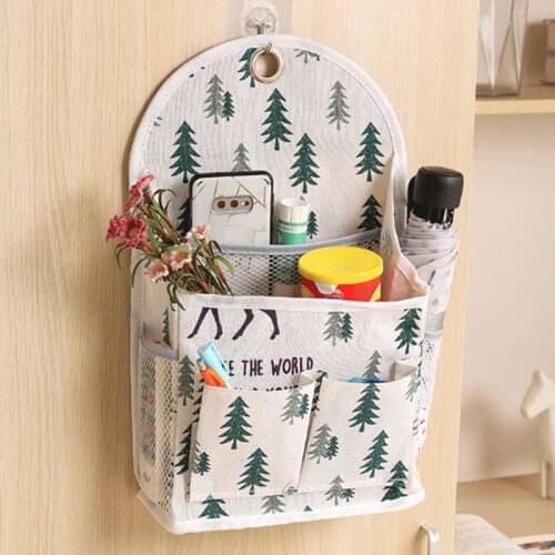 Fabric Storage Hanging Bag Student Dormitory Bathroom Wall-Mounted Storage Bag Door Back Wall Shelf Small Cloth Bag