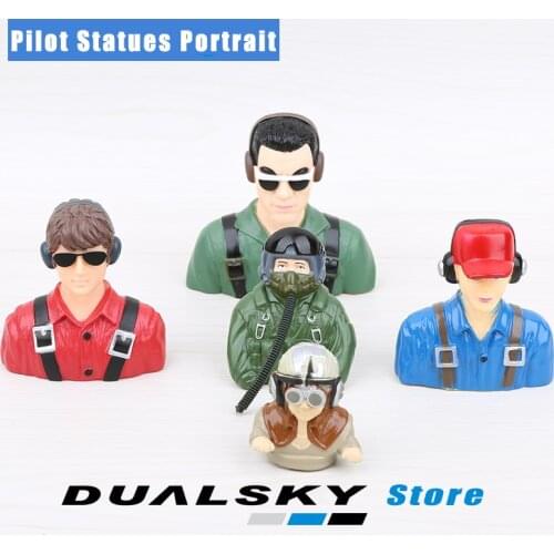 High Quality Light weight 1/4 1/6 1/7 Scale Pilot Statues/Pilot Portrait Toy for RC Airplane
