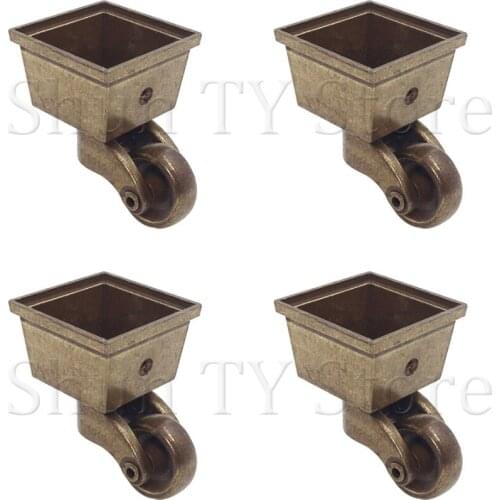 1/2/4/8Pcs Zinc Alloy Caster Wheels Swivel Furniture Caster Wheel with Square Cup for Sofa Chair Furniture