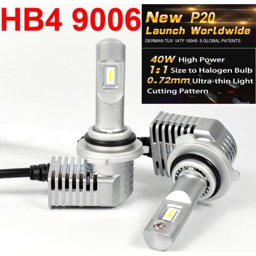 1 Set Super Bright MINI SIZE 900 HB4 CSP CHIP P20 Car LED Headlight All-in-one Turbo Ball Fan 1:1 Front Bulb Lamp 45W 5200LM 6K