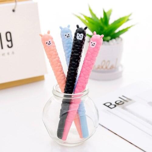 1PCS New Cartoon Lovely Alpaca Shape Gel Pen Student Stationery Novelty Gift School Material Office Supplies