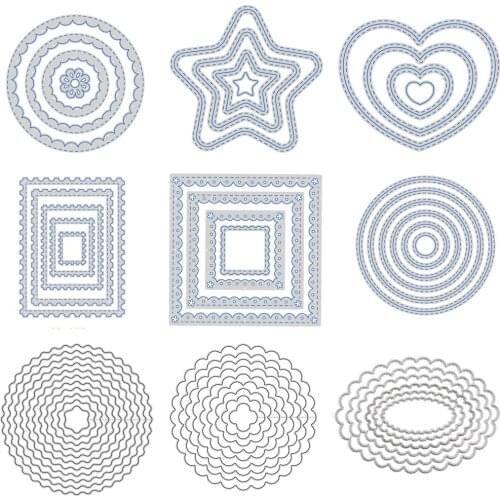 3D Square/Heart /Circle Metal Cutting Dies Stencils for DIY Scrapbooking Photo Album Paper Cards Making Decorative Crafts