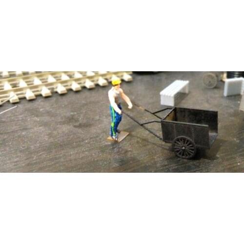 4pcs / lot 1:87 Model Train ho scale diy Hand trucks architectural sand table Model materials Free Shipping