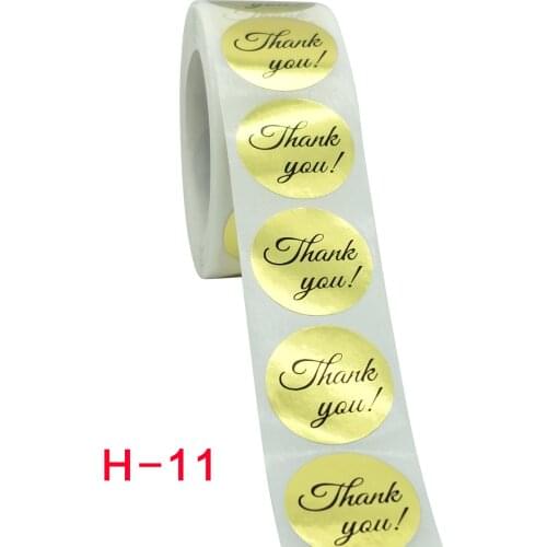 500 Labels stickers Round gold thank you Stickers seal labels scrapbooking for Package stationery sticker 1inch
