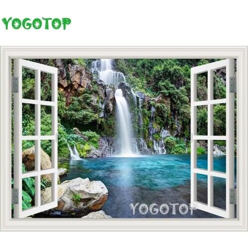 5D Diy diamond painting Windows, mountain waterfalls Full diamond embroidery rhinestone mosaic Home Decor natural scenery YY4500