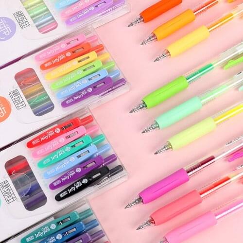 6 pcs/set Korean Cute Multicolor Gel Pen Set Smooth Writing Quick Dry School Office Writing Supply Stationery Kawaii Pens