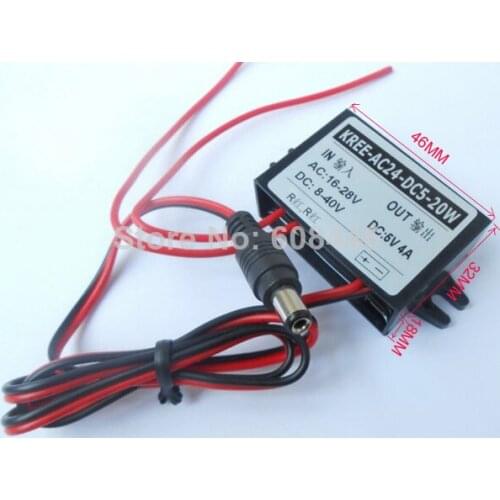 AC(16-28V) DC(8-40V) step down to 5V 4A 20W USB DC Car Buck Power Converter