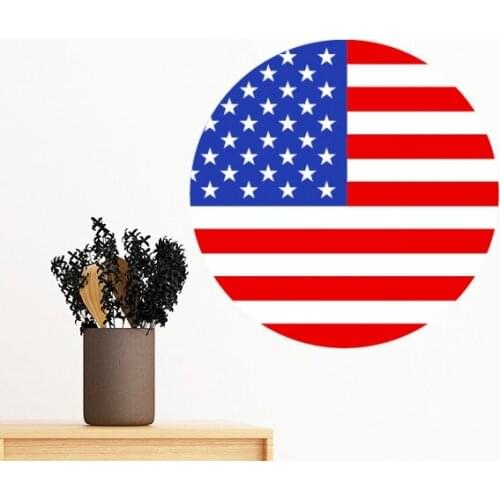 America World National Flag Europe Country Symbol Mark Round Removable Wall Sticker Art Decals Mural DIY Wallpaper Room Decal