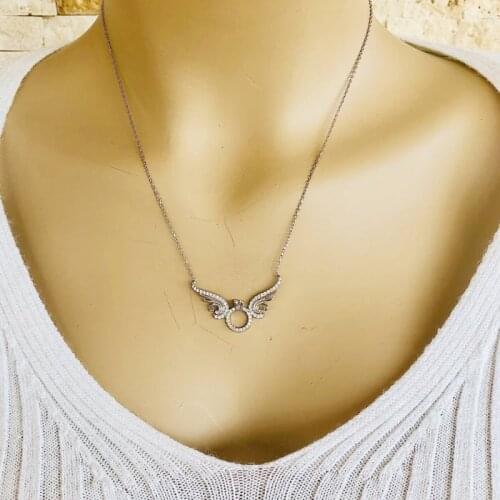 Angel 925 Sterling Silver Necklace Women Girls Gift Jewelry Accessories Fashion Handmade Elegant Chain