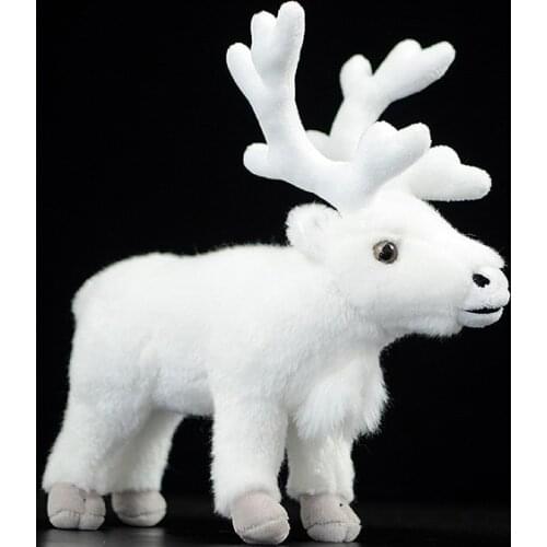 Free shipping Nordic reindeer doll White simulation reindeer plush toys simulation wildlife plush toys 24 cm