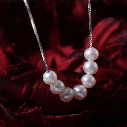 XF800 S925 Silver Natural Freshwater Pearl Pendant Necklace Sterling Silver Chain White Purple Pearl For Women Fine Jewelry X507