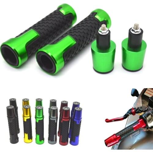 De aluminio CNC de caucho + empuñaduras de la moto del manillar para KAWASAKI Z800 Z900 Z1000 Z750 Z750S Z750R Z650 Z300 Z250