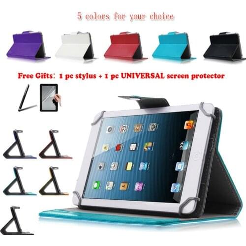 For Archos 7 home tablet V2 8Gb 7" Inch Universal Tablet PU Leather cover case 3IN1 Free Stylus+Screen protector