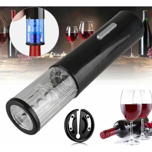 Electric Red Grape Wine Bottle Opener Automatic Wooden Cork Extractor Corkscrew with Paper Remover