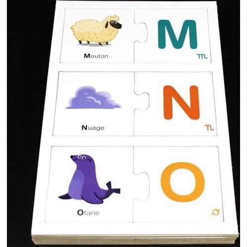 France Paper Card Montessori French letters/Words Flashcards Children Early Educational Memory Game French Learning Cards Toys