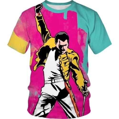 Summer Children Teen Fashion 3D T-Shirt Boys Girl Freddie Mercury The Queen Print Tshirt Kids Baby Hip Hop Rock Birthday Clothes