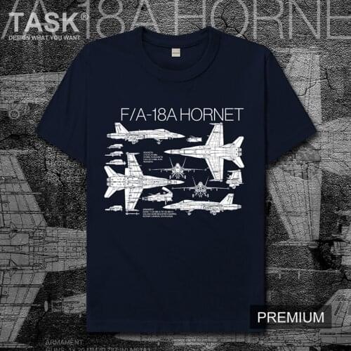 USA FA18A Hornet fighter 100% cotton short sleeve t-shirt mens casual O-Neck hipster tees summer half sleeve streetwear tops
