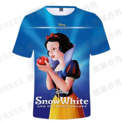 Cool 3D Print Streetwear T-shirt Disney Anime Snow White and the Seven Dwarfs Boy Girl Kids Fashion Men Women Children Tops Tee