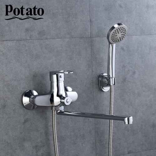Potato Bathroom Shower Faucet Outlet Rotated Body Handle Chrome Bathroom Tap Hot And Cold Water Mixer Bathtub Tap p2221