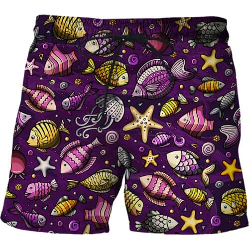 2021 Summer Men Beach Pants Fashion Printed Men Casual Shorts marine organism 3d Swimming Custom Shorts Streetwear Men clothing