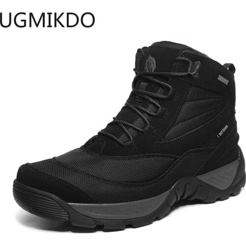 Hiking Shoes Men Snow Boots Anti-collision Leather Sneakers Waterproof Keep Warm Mens Boots Zapatillas Hombre