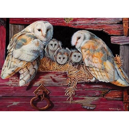 Owl family Animal Needlework Sets Cross stitch 14CT Unprinted Embroidery kits Arts Cross-Stitching,DIY Handmade Home Decor