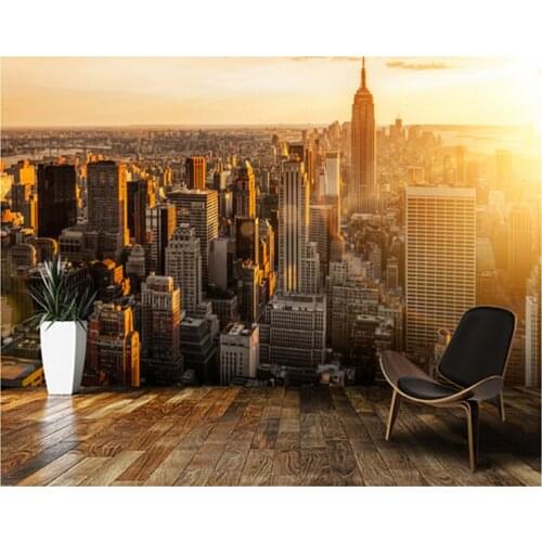 Custom black white retro wallpaper, Sunrise New York wallpaper for walls 3d,living room kitchen restaurant cafe wall pvc