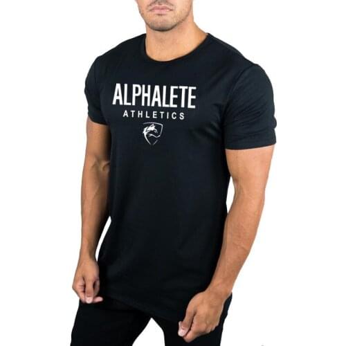 New Male Casual Short sleeve FashionT-shirt Men Gyms Fitness Workout Skinny t shirt Print Tee Tops Running Sport Clothing