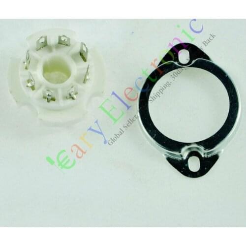 Wholesale and retail 20pcs 8pin Ceramic vacuum tube sockets valve base Fr EL34 6CA7 6550 KT88 6SN7 6L6 free shipping