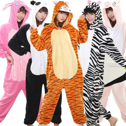 Tiger Kigurumi Unicorn Onesie Adult Teenagers Women Pijama Pajamas Funny Flannel Warm Soft Sleepwear Overall Onepiece Jumpsuit