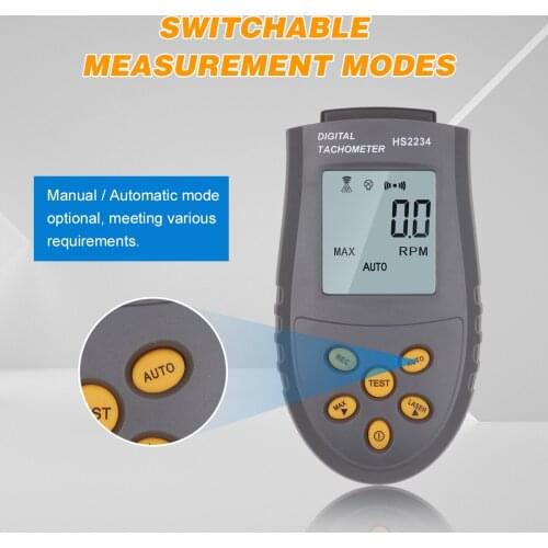 Portable Digital Tachometer with Laser Manual/Automatic Measurement Speedometer Automatic Record Speed Measurement Speed Counter