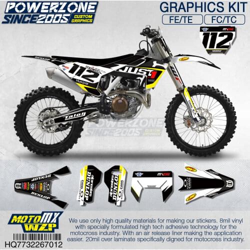 PowerZone Customized Team Graphics Backgrounds Decals 3M Custom Stickers For Husqvarna 2017 To 2019 FE TE FC TC 250 To 500cc 712