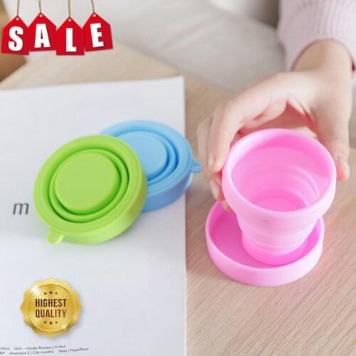 Folding Cups 170ml BPA FREE Food Grade Water Cup Travel Silicone Retractable Coloured Portable Outdoor Coffee Handcup