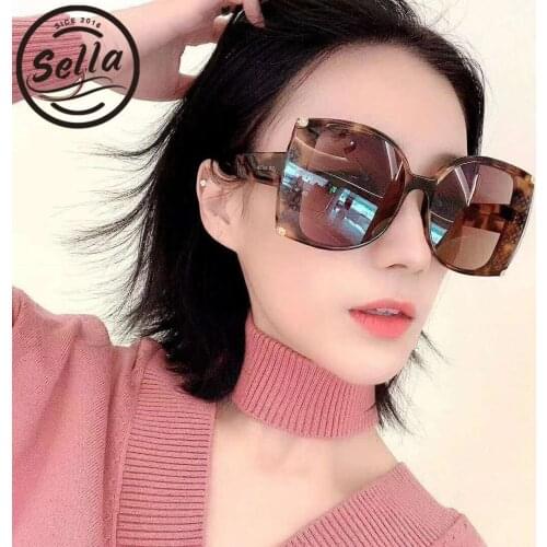 Sella Fashion Women Oversized Square Sunglasses 2021 New Trending Ladies Gradient Lens Brand Designer Summer Glasses UV400