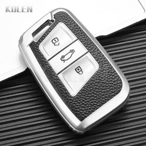 TPU Leather Type Car Smart Key Case Cover Fob For VW Volkswagen Passat B8 Magotan Golf Polo Tiguan For Skoda Superb A7 Octavia