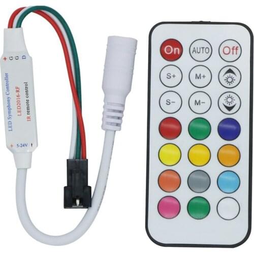 WS2811 WS2812B Controller 14key 21Key Remote IR RF Wireless Controller Many Effect for 3pin SM JST RGB Led Strip Light DC5-24V