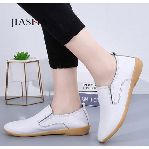 New High Quality Genuine Leather Flats Women Shoes Plus Size Slip-on Comfortable Casual Shoes Woman Flat female Sneakers