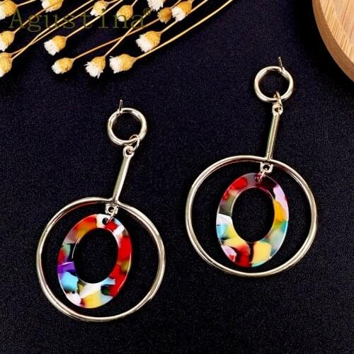 Agustina Women Earrings Fashion Jewelry Drop Earrings Minimalist Bohemian Earrings Dangle Punk Star Earings Acetate Girls Resin